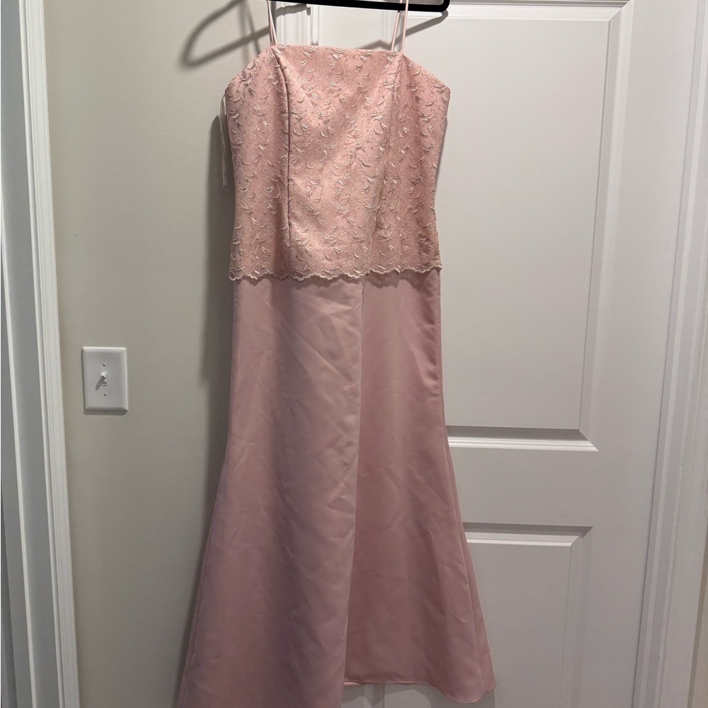 Cumbia U.S.A Pink Lace & Satin A-Line Dress